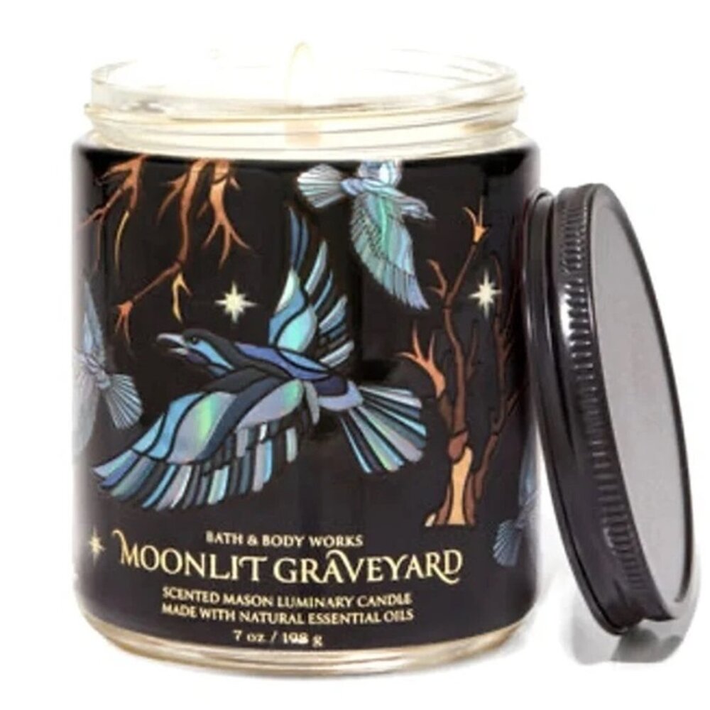 Bath and Body Works Moonlit Graveyard Single Wick Candle 7 oz New